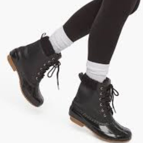 Duck Boot Black Cold Weather Rain Boot Size 7 - Picture 1 of 12